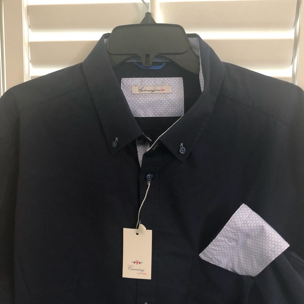 NWT men's XL navy button down